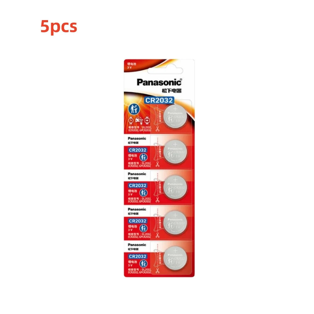 Original Panasonic CR2032 Battery for Car Key Fob, Watch, and Computer Motherboard (1-20pcs) - 3V Lithium Coin Cell 2032