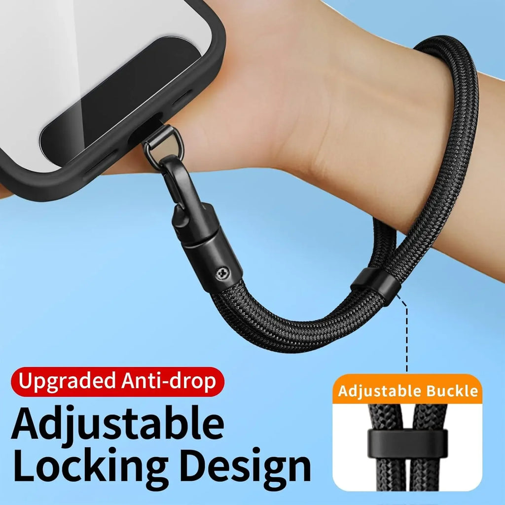 Universal Adjustable Mobile Phone Self-locking Anti-loss Lanyard for iPhone Samsung Short Wrist Strap Durable Cell Phone Strap