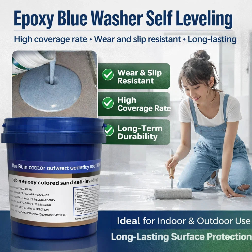 Indoor/Outdoor Self-Leveling Epoxy Floor Paint Wear-Resistant Anti-Slip Colored Sand Imitation Marble Paint