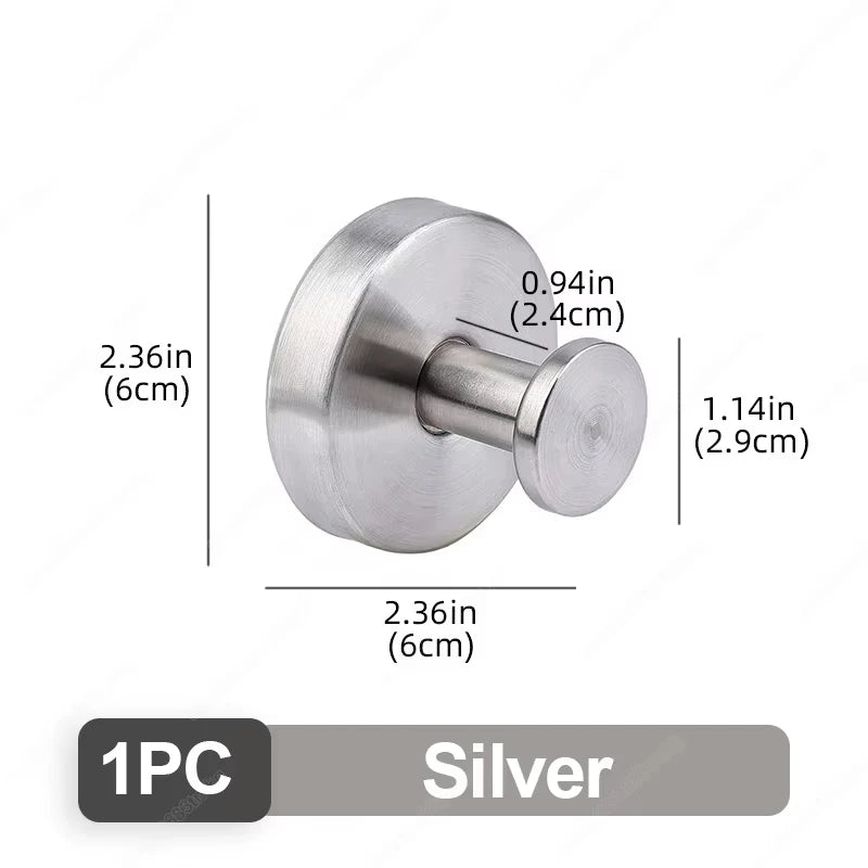 New Suction Cup Hooks Stainless Steel Waterproof Bathroom Shower Wall Mount Punch-free Reusable Strong Adsorption Hook Holders