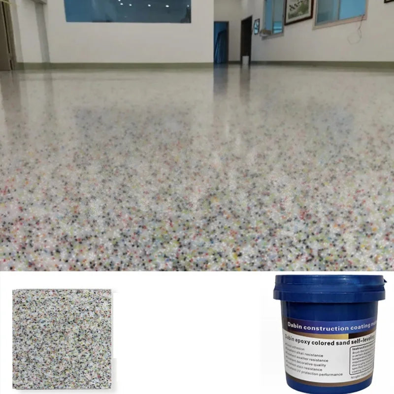 Indoor/Outdoor Self-Leveling Epoxy Floor Paint Wear-Resistant Anti-Slip Colored Sand Imitation Marble Paint