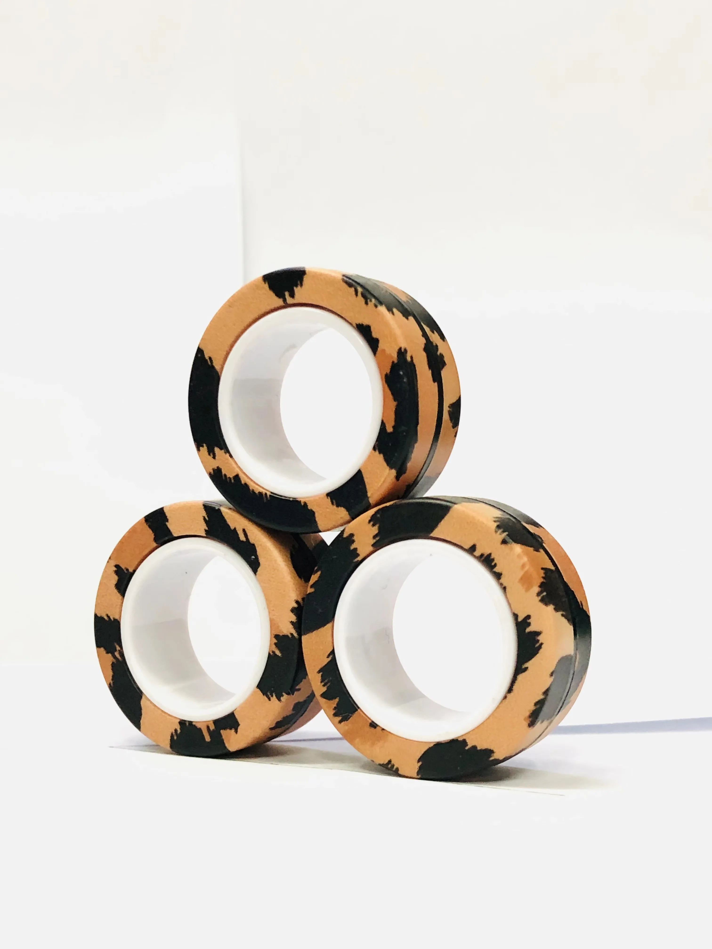3pcs Fidget Toy Set Finger Magnetic Rings Colorful Adult Magnets Spinner Rings for Relieve Stress Anxiety Relief Therapy