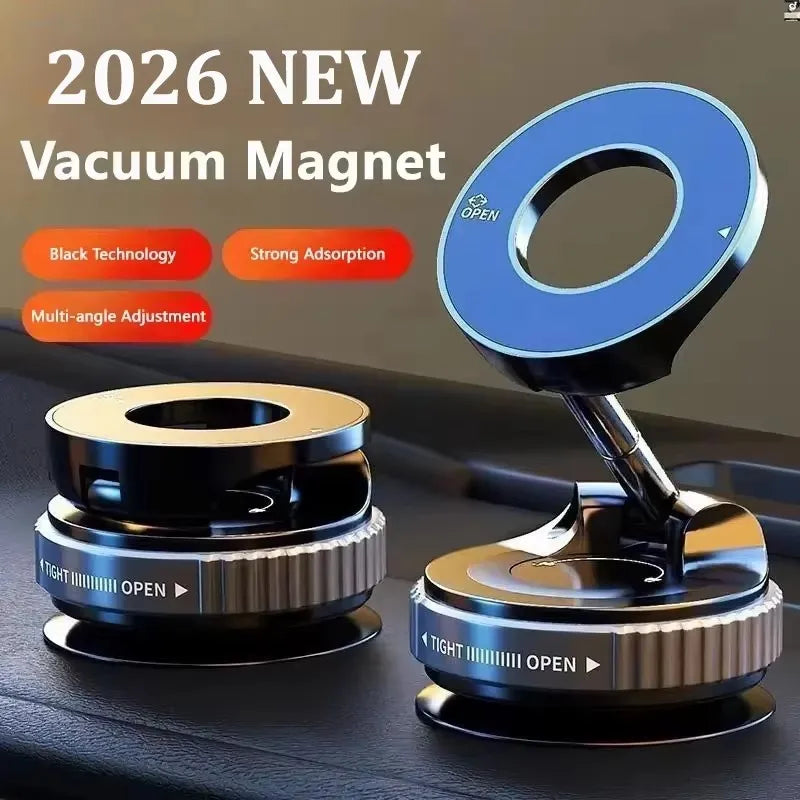 2026 New 360° Upgraded Adjustable&Foldable Magnetic Car Mobile Phone Holder Hollow Out Design Rotatable Zinc Alloy And ABS Material