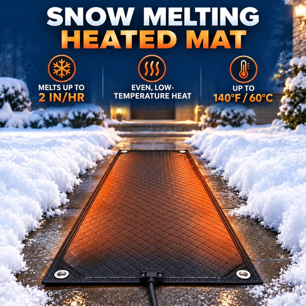 EU/US Waterproof Anti-Slip Graphene Snow Melting Mat for Outdoor Winter Stairs Ramp House Entrance Plants Warmth Heating Pad
