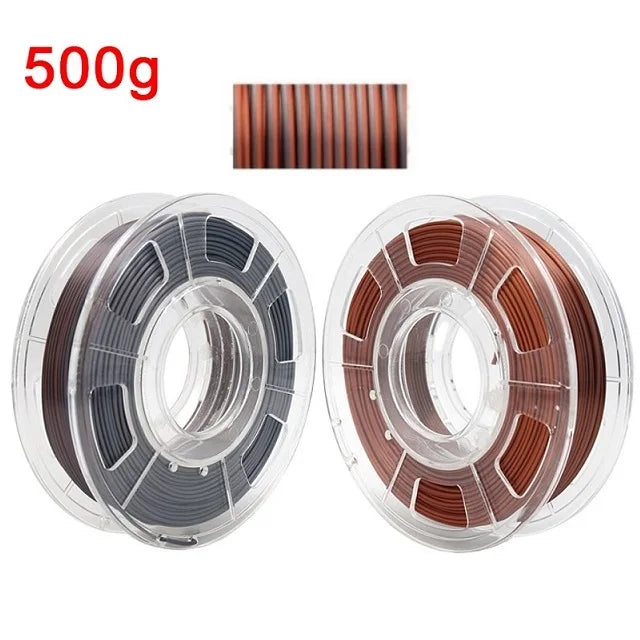 Dual Color Filament Silk PLA 1.75mm 1kg 500g 250g 3D Printer Plastic Material Two Colors Filament PLA Black Red Green Bundle New