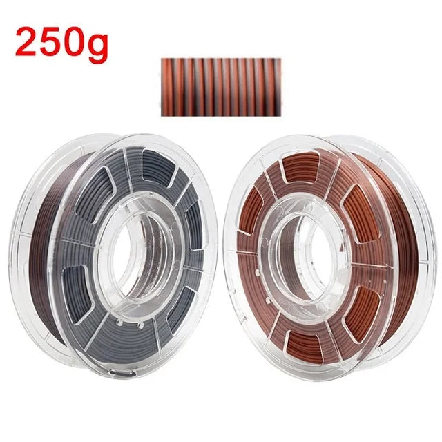 Dual Color Filament Silk PLA 1.75mm 1kg 500g 250g 3D Printer Plastic Material Two Colors Filament PLA Black Red Green Bundle New