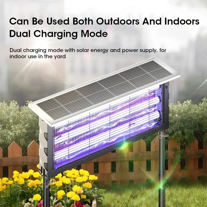 20W Solar Mosquito Killer Lamp with Light 395nm UV+Carbon Mesh IPX5 Waterproof 6000mah USB/Solar Rechargeable for Garden/Patio