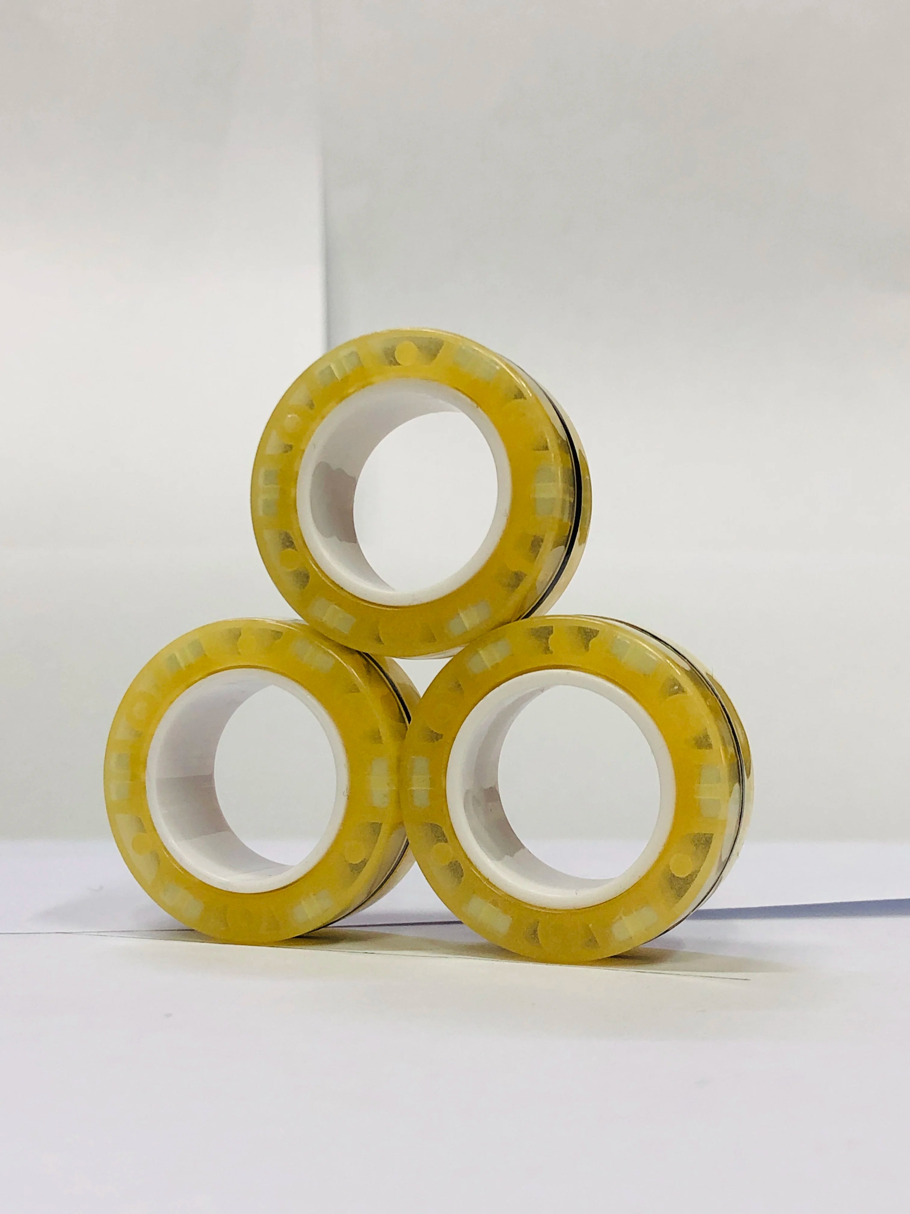 3pcs Fidget Toy Set Finger Magnetic Rings Colorful Adult Magnets Spinner Rings for Relieve Stress Anxiety Relief Therapy