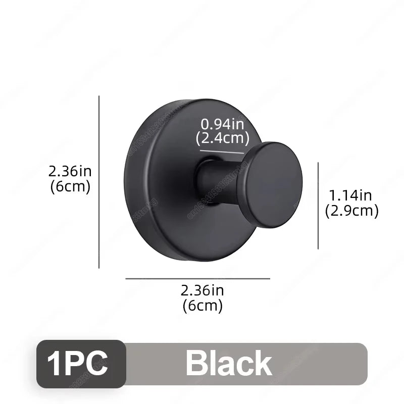 New Suction Cup Hooks Stainless Steel Waterproof Bathroom Shower Wall Mount Punch-free Reusable Strong Adsorption Hook Holders