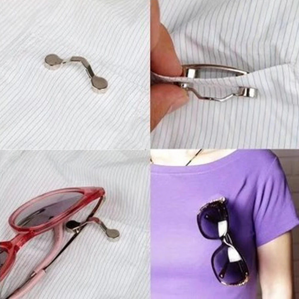 Fashion Multi-function Portable Clothes Clip Buckle Magnet Glasses Headset Line Clips Magnetic Hang Eyeglass Holder Pin Brooches