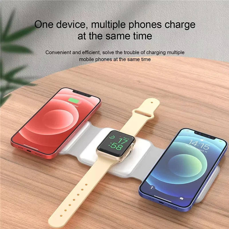 30W 3 in 1 Quick Multi-function Foldable Chargers Safe Magnetic Wireless Charger Portable Charger for iPhone IWatch AirPods
