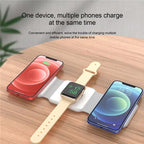 30W 3 in 1 Quick Multi-function Foldable Chargers Safe Magnetic Wireless Charger Portable Charger for iPhone IWatch AirPods