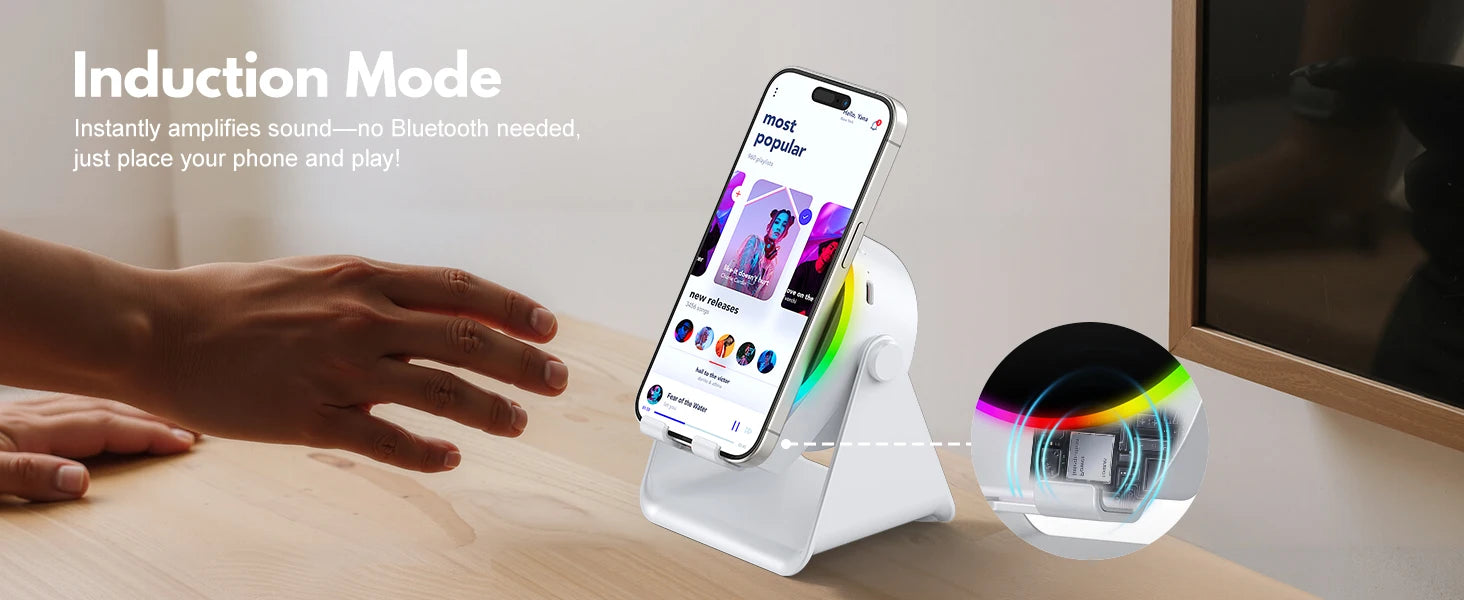 5 In 1 RGB Powerful Bluetooth Wireless Speaker Mobile Phone Stands Portable HIFI Sound Subwoofer Boombox Magnetic Tablet Brack
