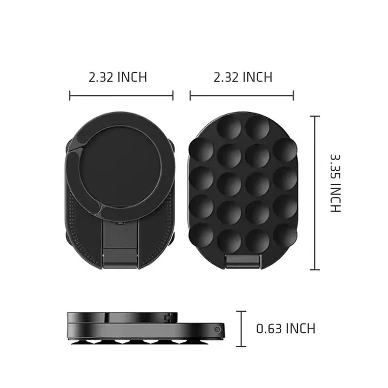 3 In1 Magnetic Foldable Phone Stand Universal 360 Rotation Desktop Mobile Holder With Suction Cups At The Bottom