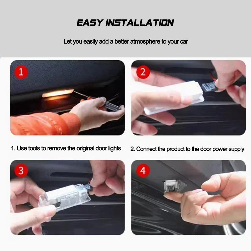 2/4PCS car LED welcome light is suitable for BMW X1-X6 series E81E82E87E88F20F21 20-18 projector G11 G12 G30 G31 G38 auto parts