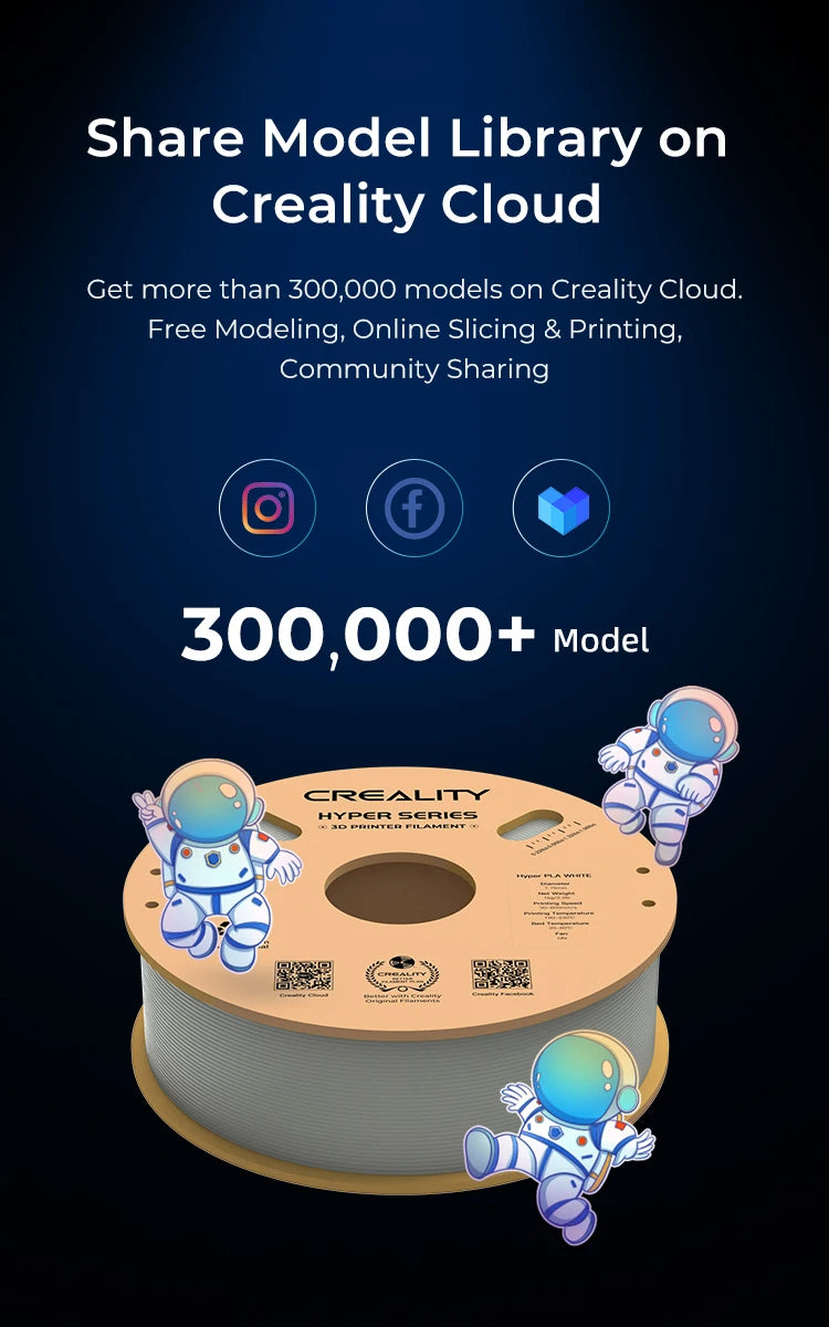 CREALITY Hyper Series PLA Filament 1.75mm Better Fluidity Faster Cooling High Precision for FDM Printers