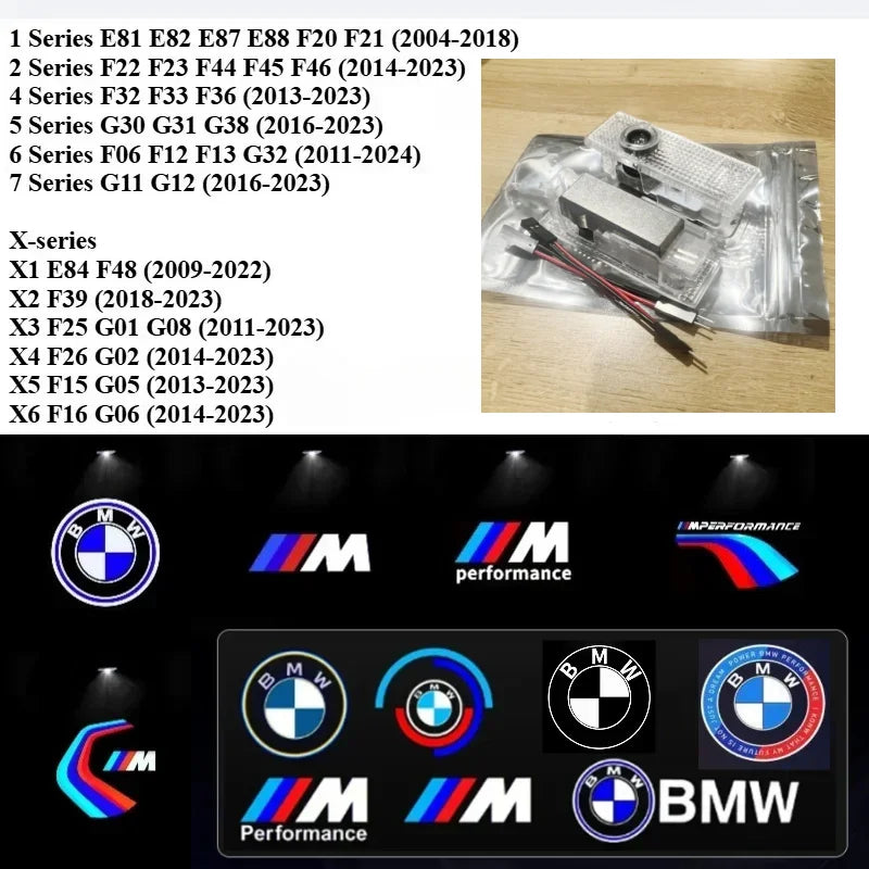 2/4PCS car LED welcome light is suitable for BMW X1-X6 series E81E82E87E88F20F21 20-18 projector G11 G12 G30 G31 G38 auto parts