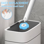 Disposable Toilet Bowl Cleaning Wand Kit Practical Toilet Bowl Brush with Replaceable Brush Head Multi-role Bathroom Accessories