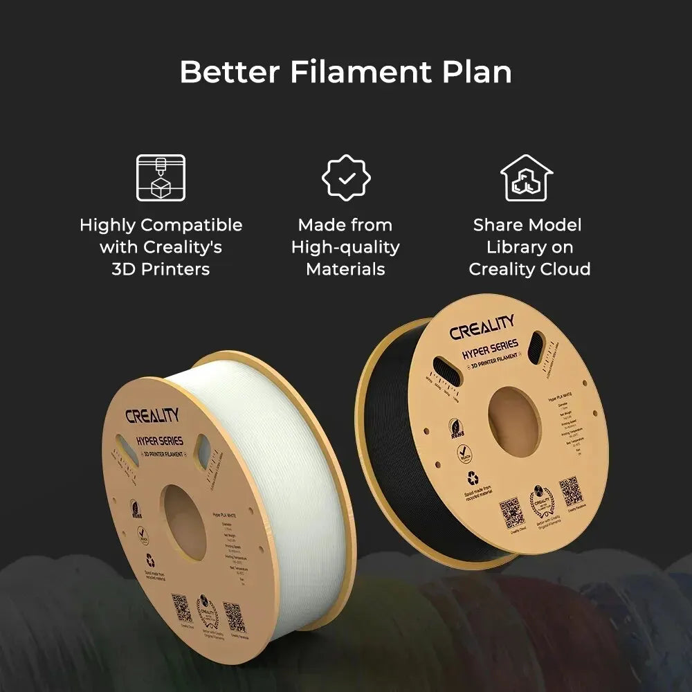CREALITY Hyper Series PLA Filament 1.75mm Better Fluidity Faster Cooling High Precision for FDM Printers