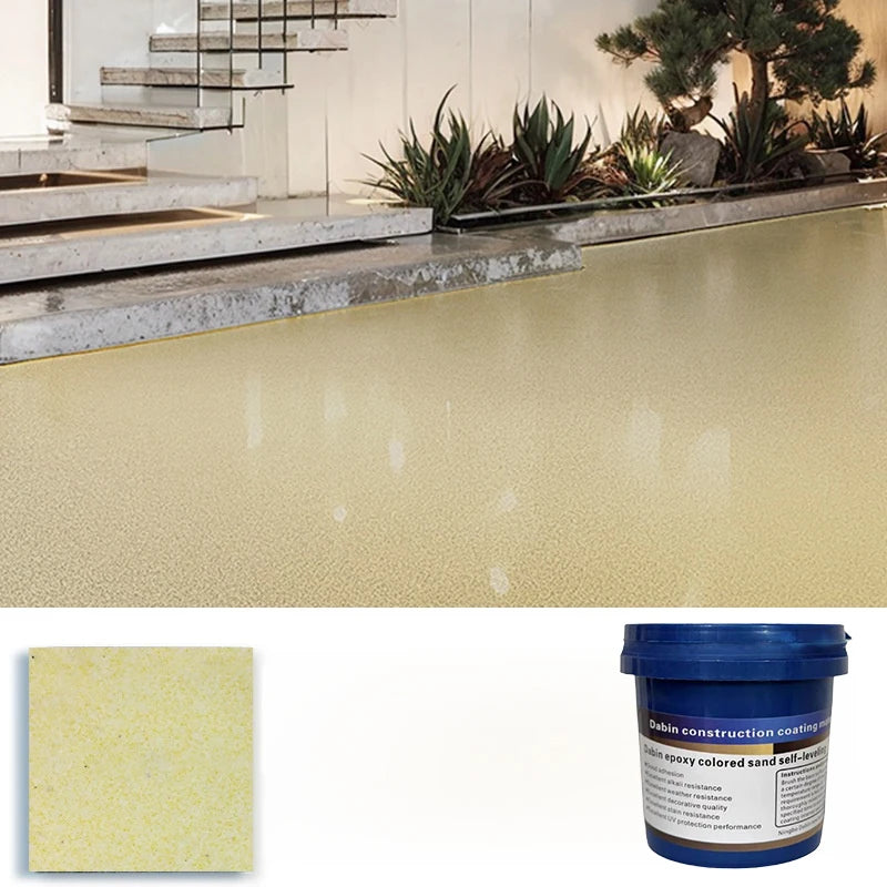 Indoor/Outdoor Self-Leveling Epoxy Floor Paint Wear-Resistant Anti-Slip Colored Sand Imitation Marble Paint