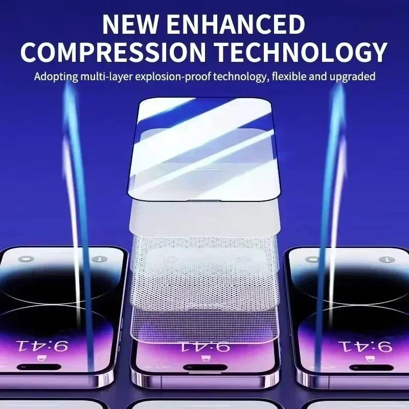1-5PCS Dust Free Installation Tempered Glass For iPhone 17 16 13 15 14 11 12 Pro Max 16Pro 12 Mini XR XS X SE Screen Protector