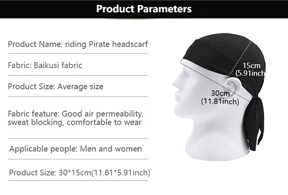 Cycling Headscarf Spring Summer Men Women Breathable Hiking Scarf Outdoor Tourism Pirate Hat Sports Sun Protection Headscarf