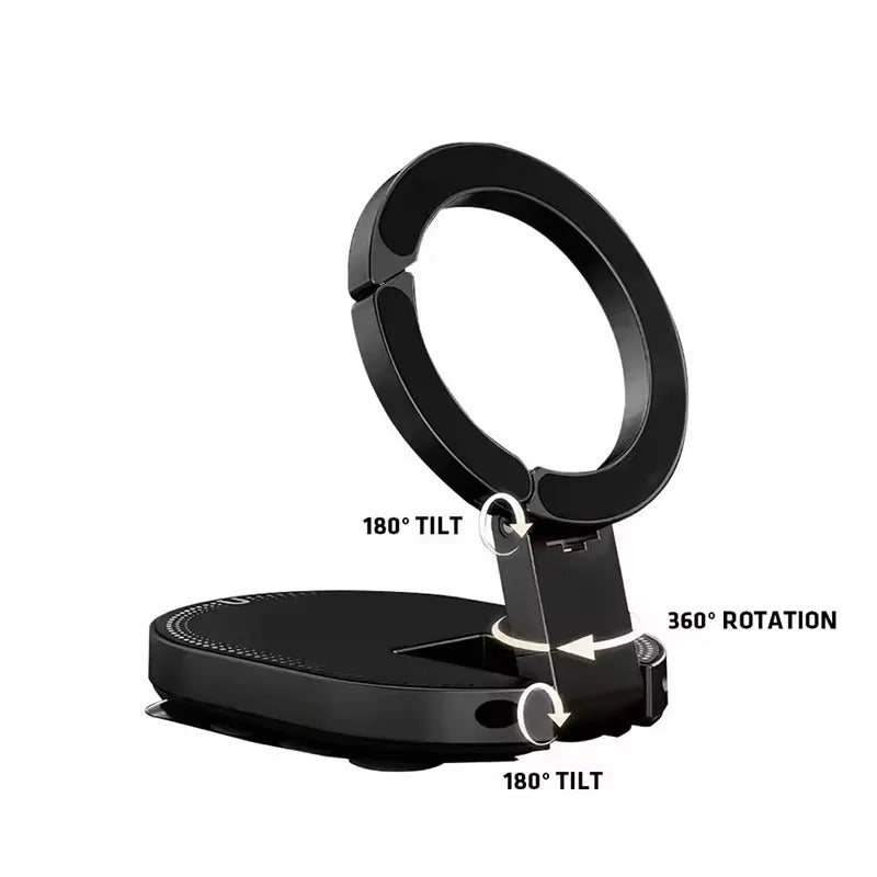 3 In1 Magnetic Foldable Phone Stand Universal 360 Rotation Desktop Mobile Holder With Suction Cups At The Bottom
